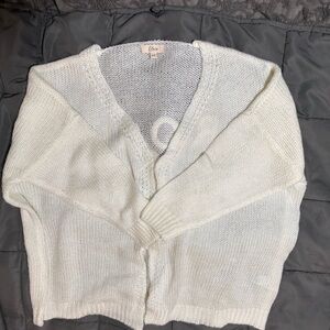 Elan Cream Knit Open Cardigan